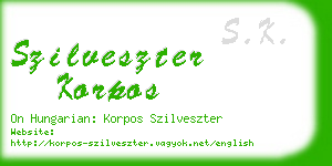 szilveszter korpos business card